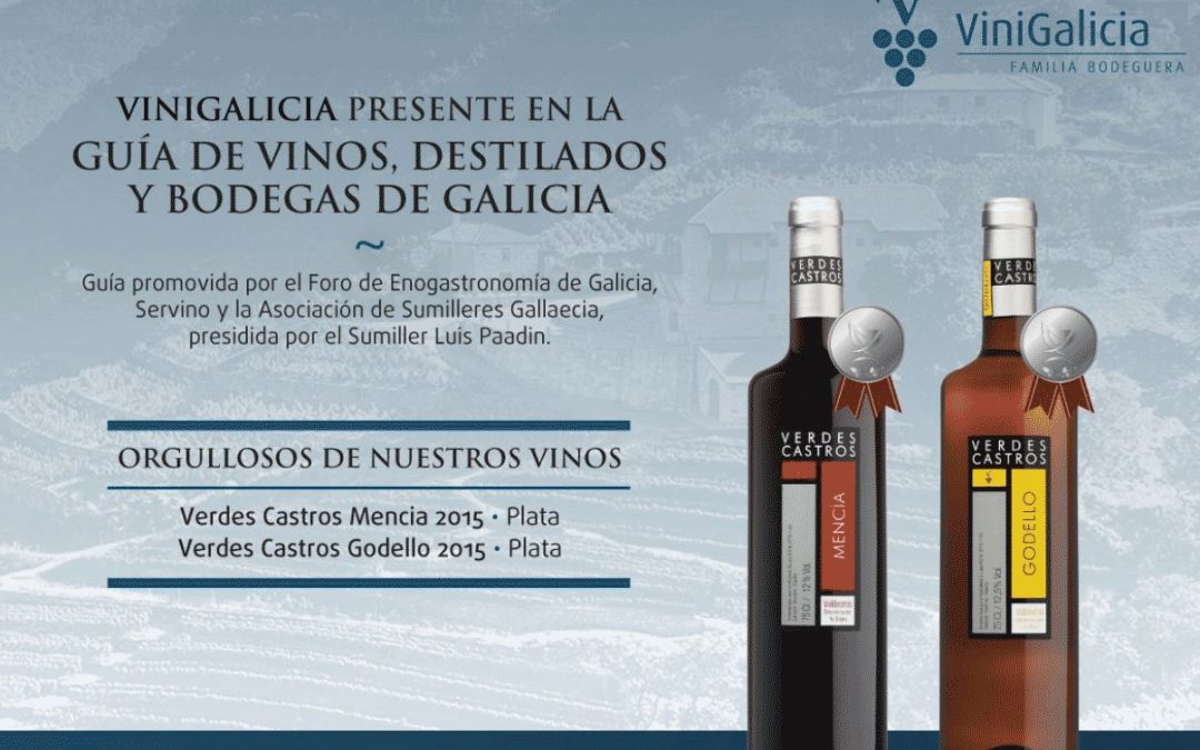 Verdes Castros suma dos platas en la ‘Guía de Vinos, Destilados y Bodegas de Galicia 2018’
